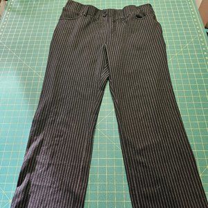 Betabrand XL Petite Black+White Pinstripe Straight Leg Yoga Dress Pant